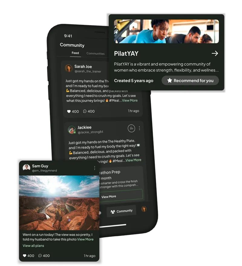 FitStack thriving communities interface